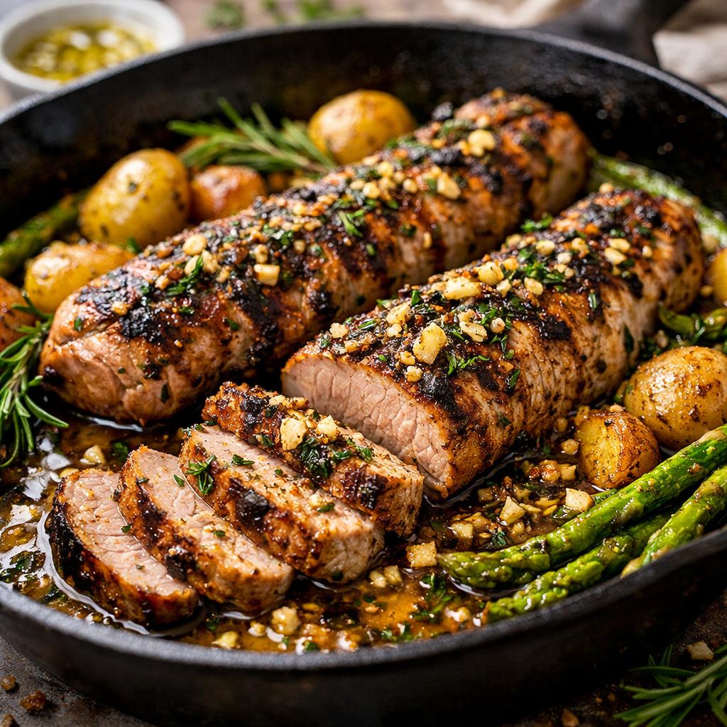 One Pan Garlic Herb Pork Tenderloin