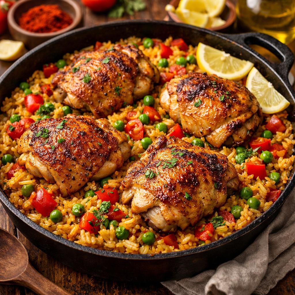 One Pan Spanish Chicken and Rice