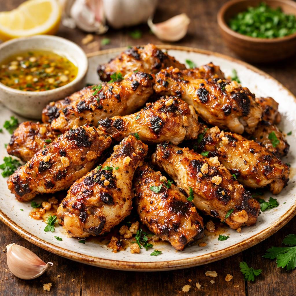 Paleo Baked Chicken Wings with Garlic