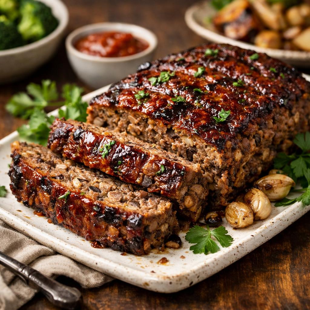 Paleo Beef and Mushroom Meatloaf