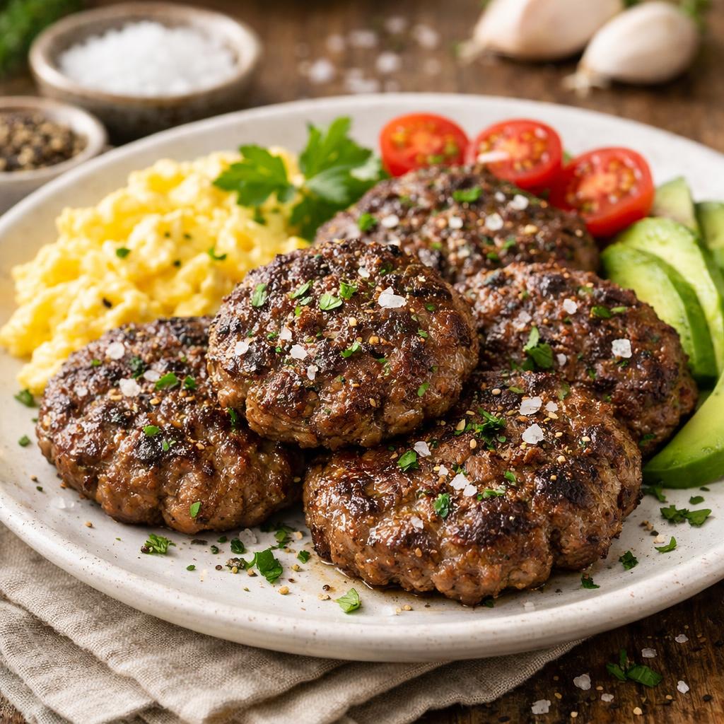 Paleo Beef Breakfast Patties with Herbs