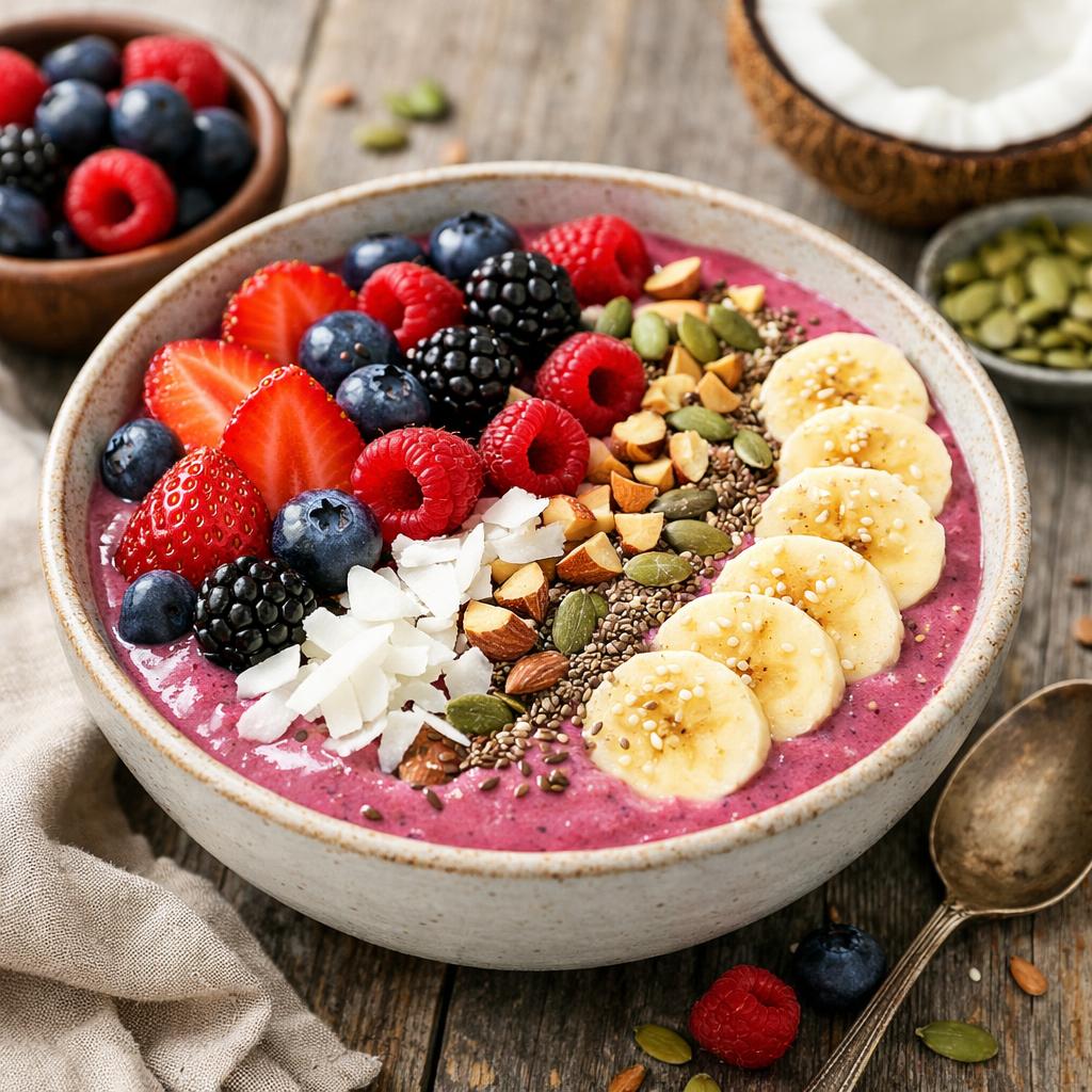 Paleo Berry and Coconut Smoothie Bowl