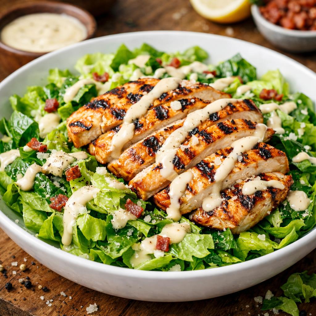 Paleo Chicken Caesar Salad without Croutons