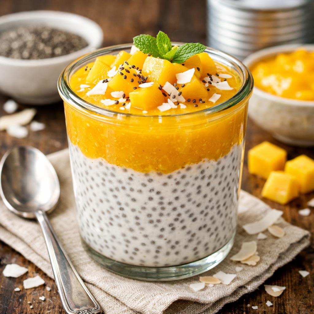 Paleo Mango Coconut Chia Pudding