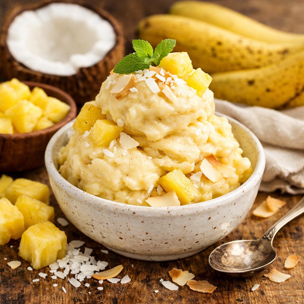 Paleo Pineapple Coconut Nice Cream