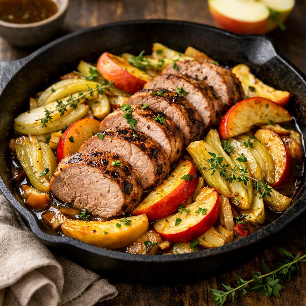 Paleo Pork Tenderloin with Apple and Fennel