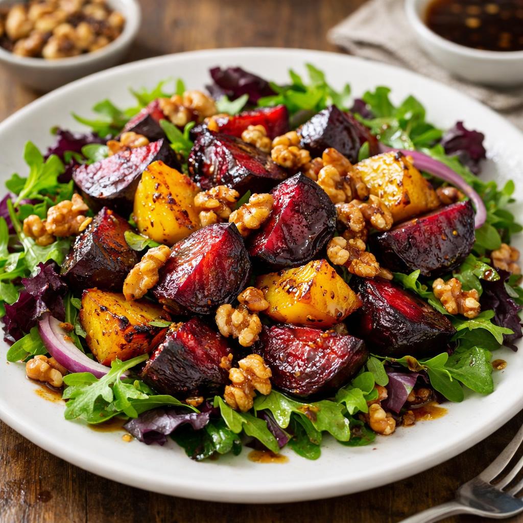 Paleo Roasted Beet and Walnut Salad