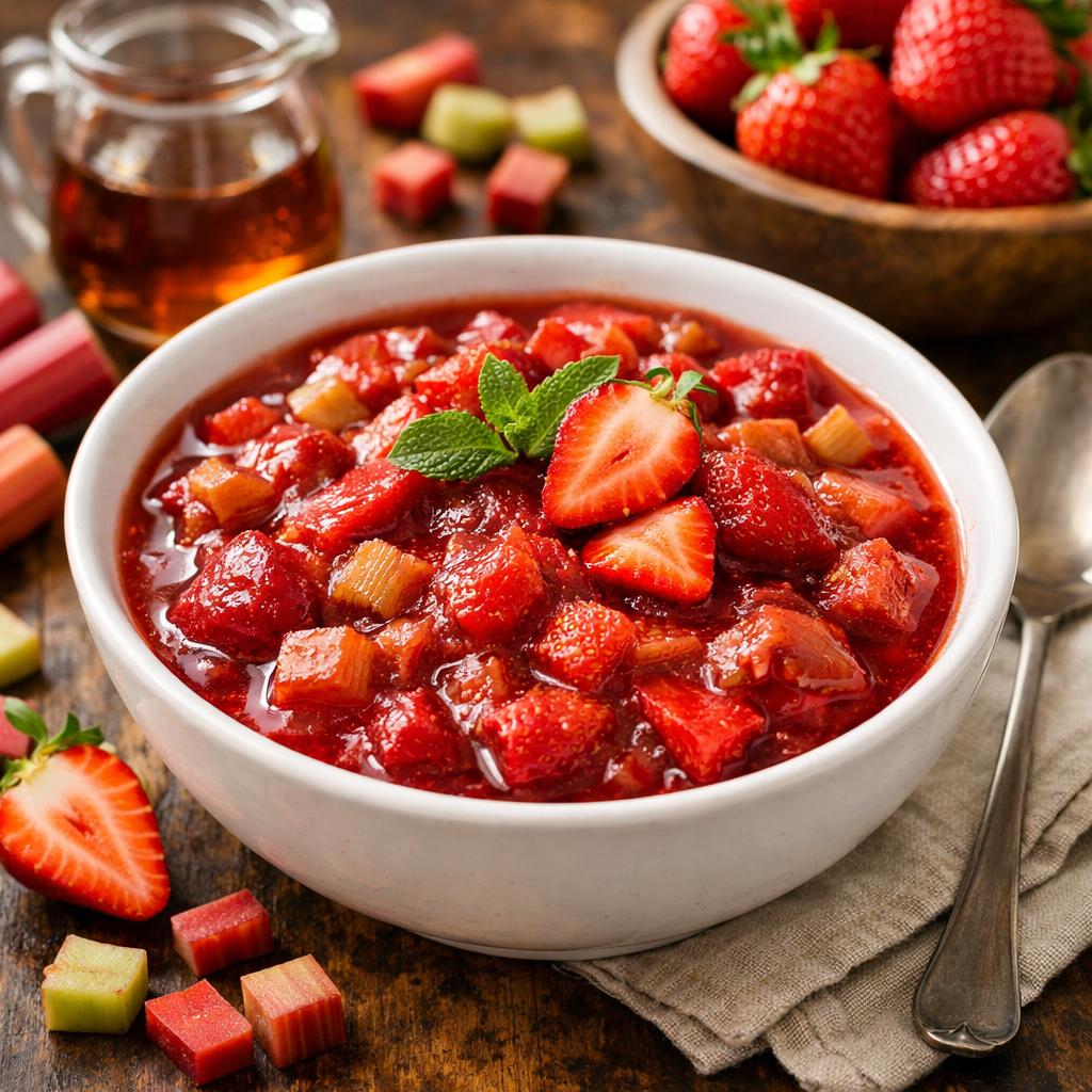 Paleo Strawberry Rhubarb Compote
