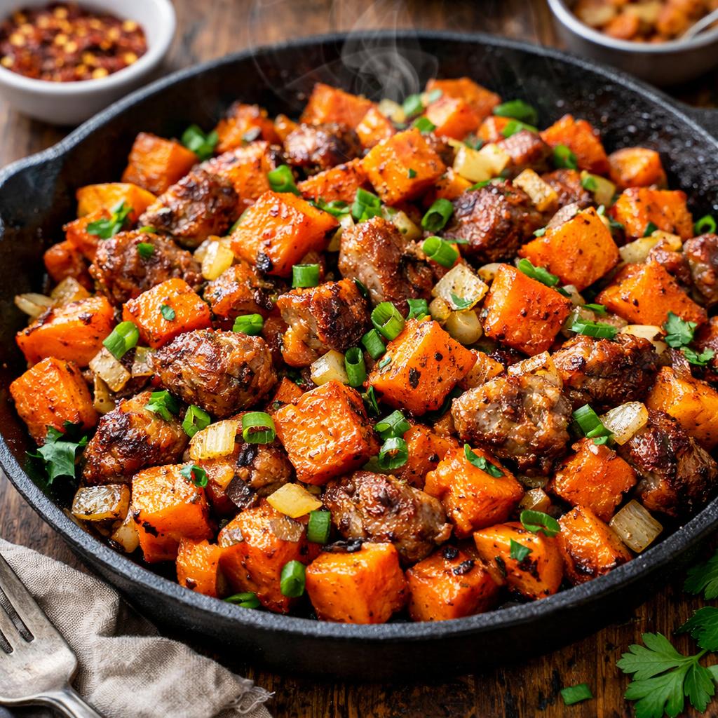 Paleo Sweet Potato Hash with Sausage