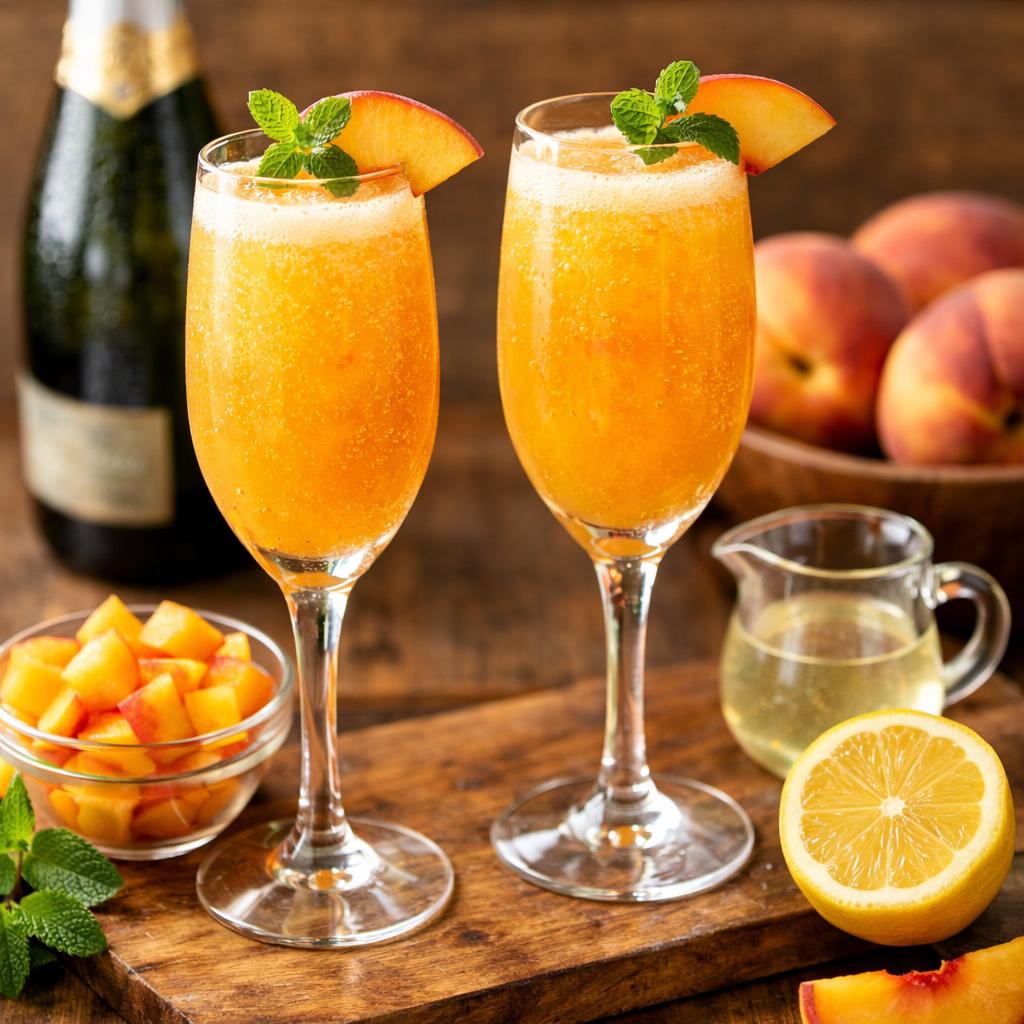 Peach Bellini Prosecco Cocktail