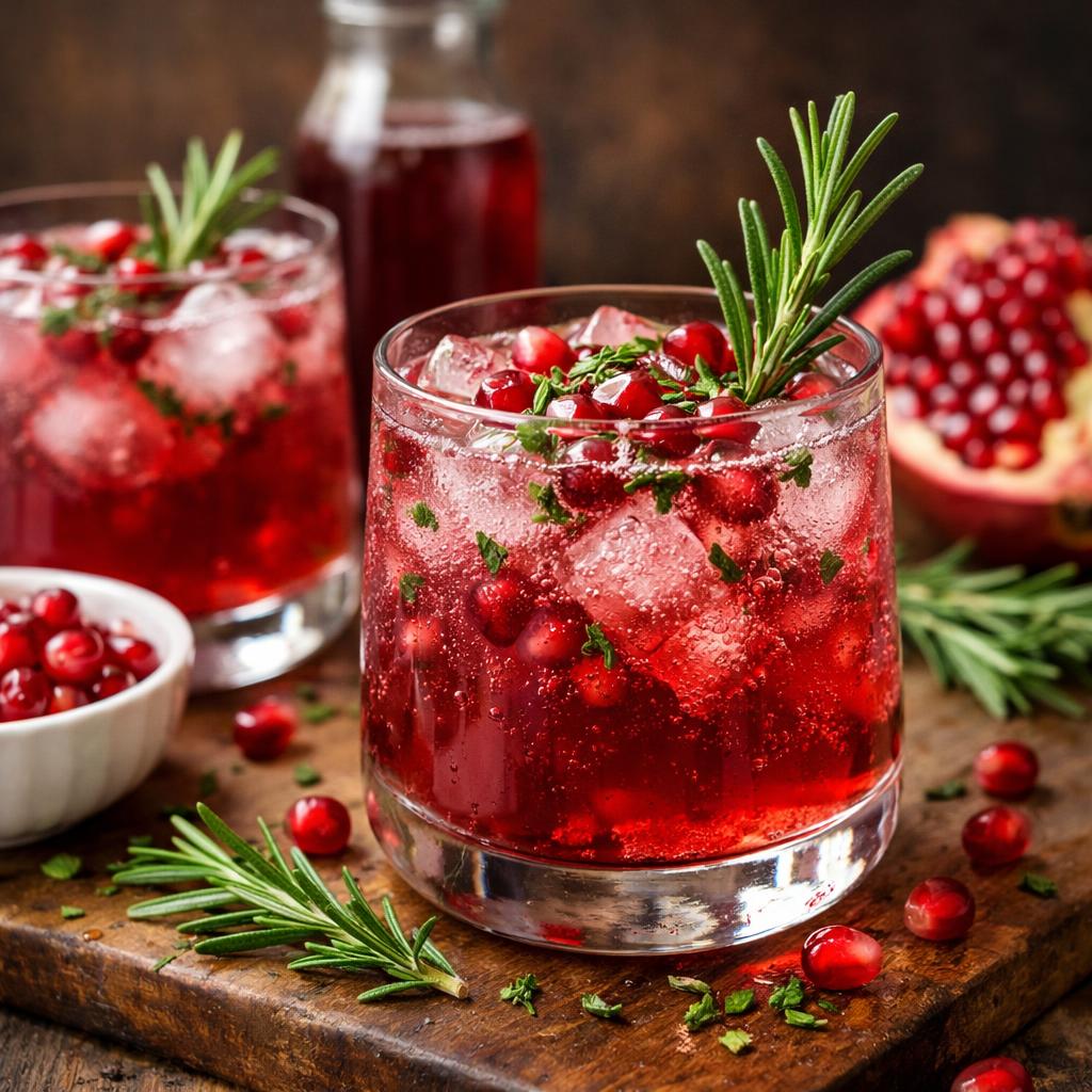 Pomegranate Rosemary Spritz Mocktail