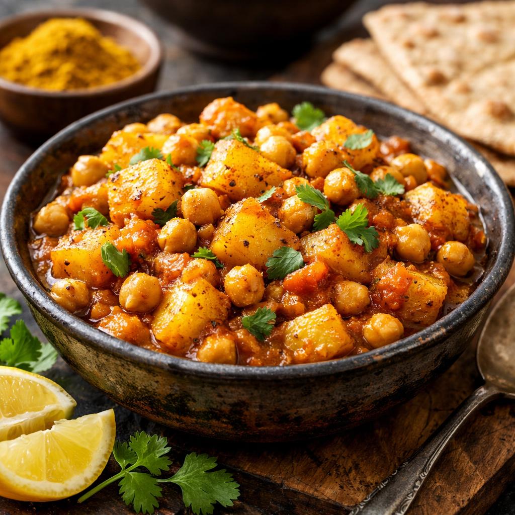 Potato and Chickpea Curry Budget Meal