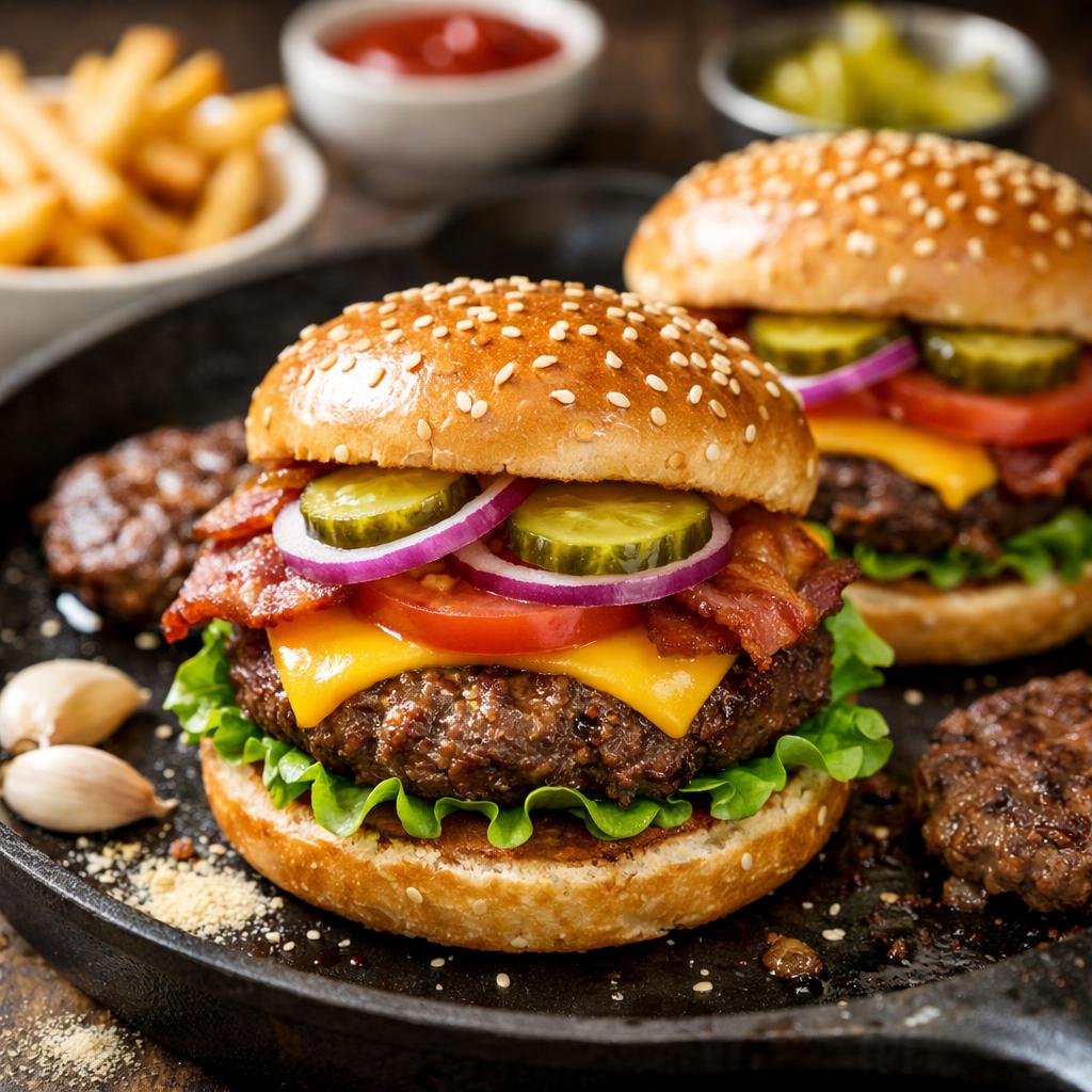 Quick Beef Burgers on Stovetop