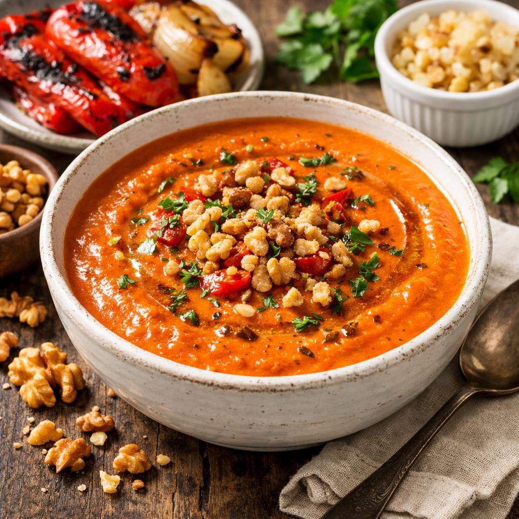Roasted Red Pepper and Walnut Soup