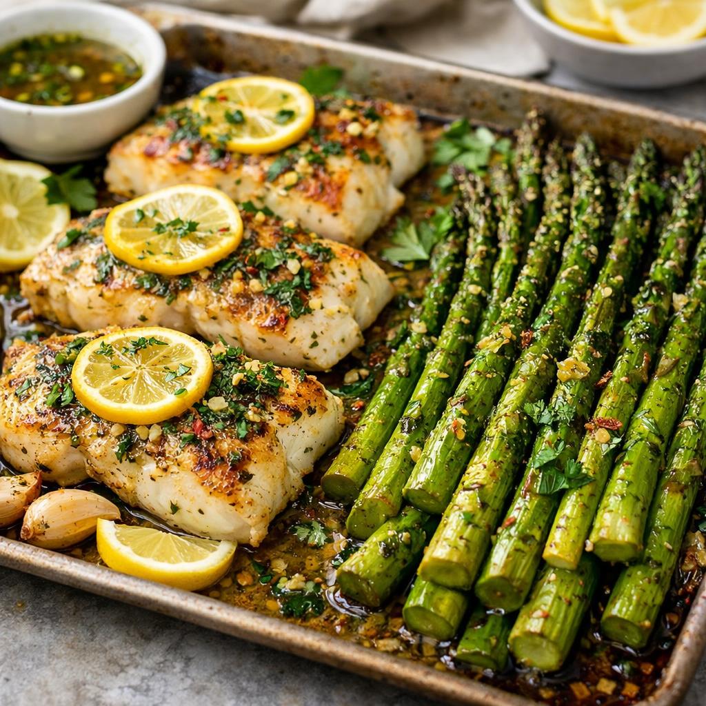 Sheet Pan Lemon Herb Cod and Asparagus