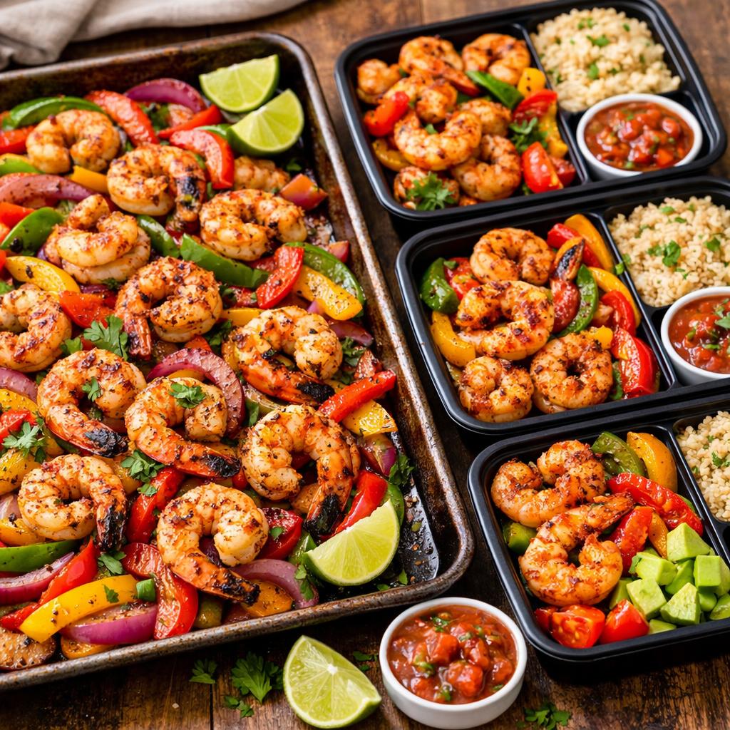 Sheet Pan Shrimp Fajita Meal Prep