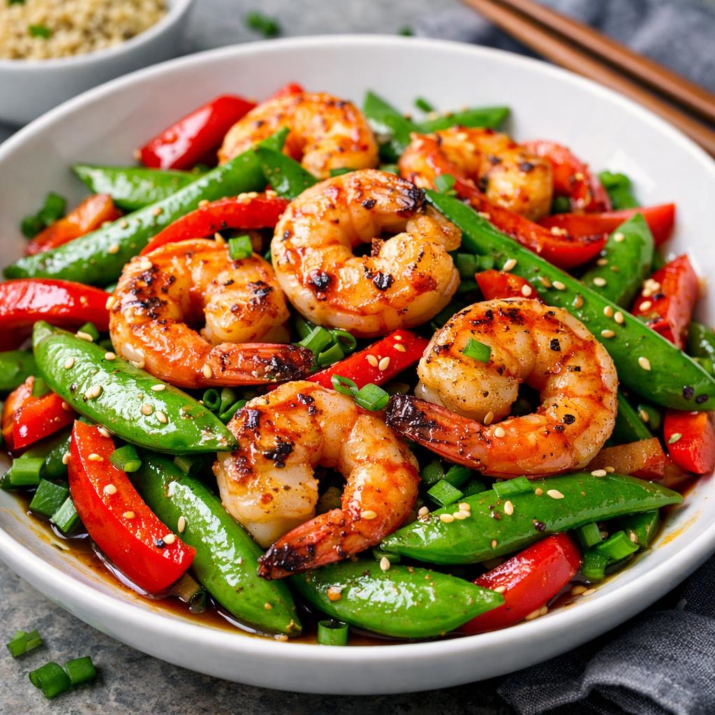 Shrimp and Snap Pea Stir Fry High Protein