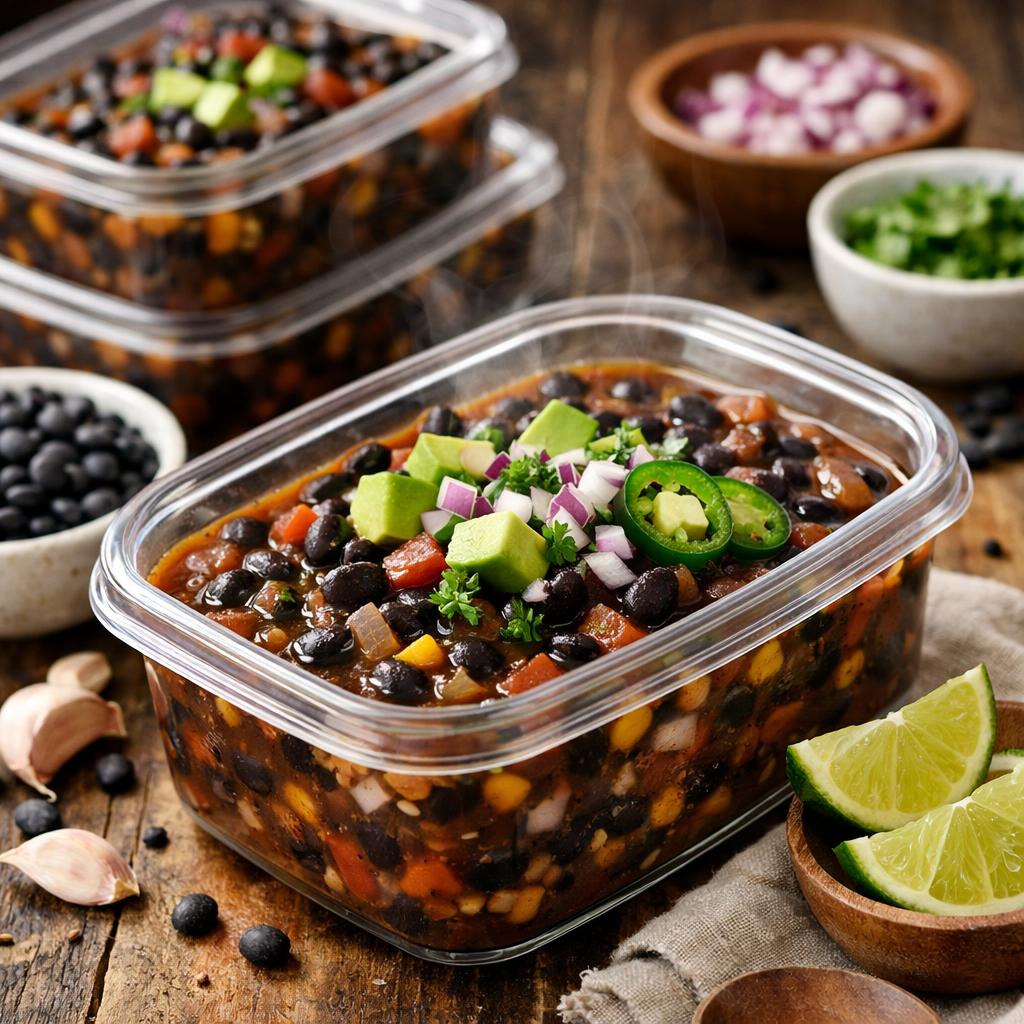 Slow Cooker Black Bean Soup Meal Prep
