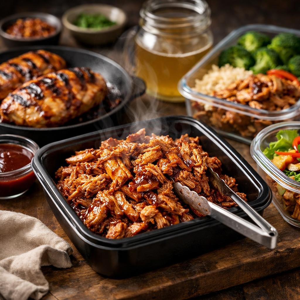 Slow Cooker Pulled Chicken for Meal Prep