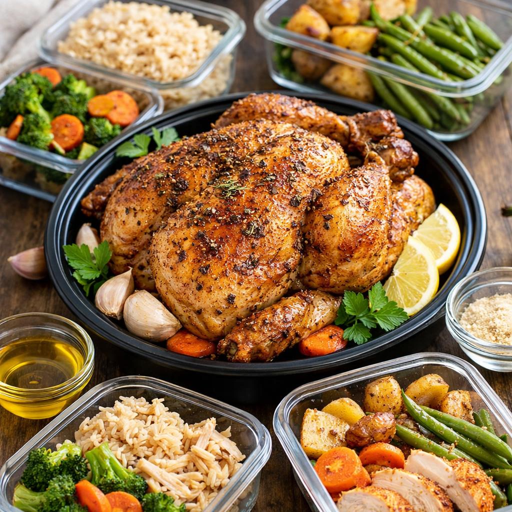 Slow Cooker Whole Chicken Meal Prep