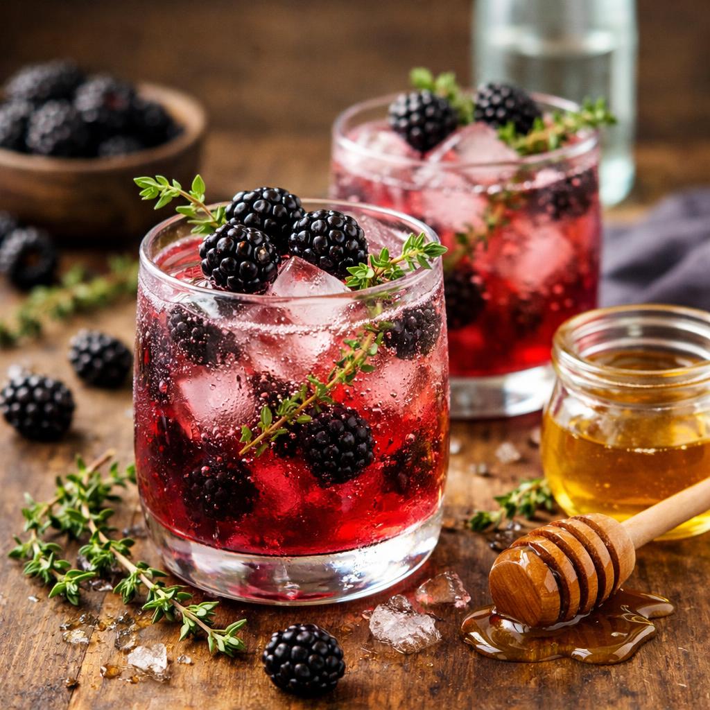Sparkling Blackberry Thyme Mocktail