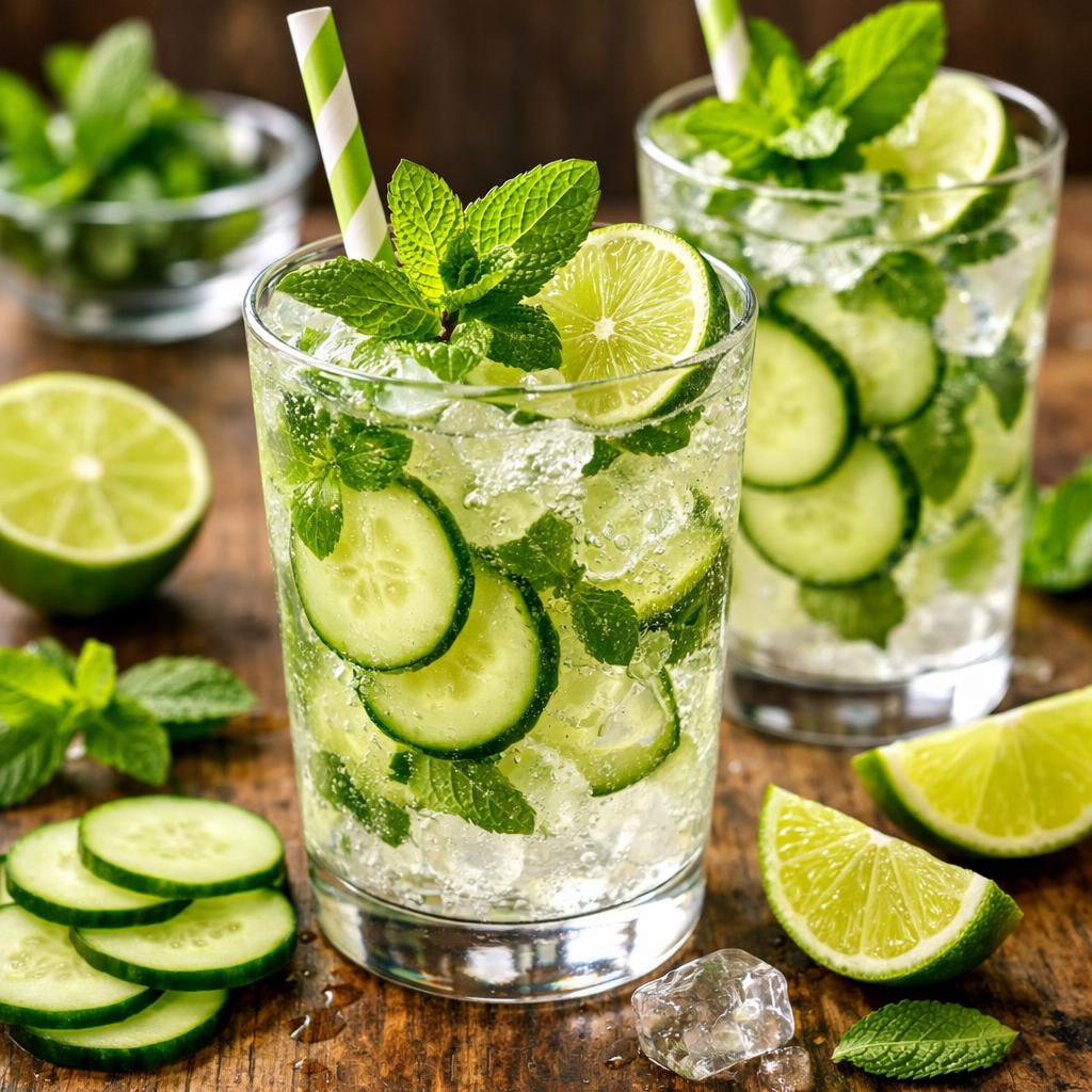 Sparkling Cucumber Mint Mocktail