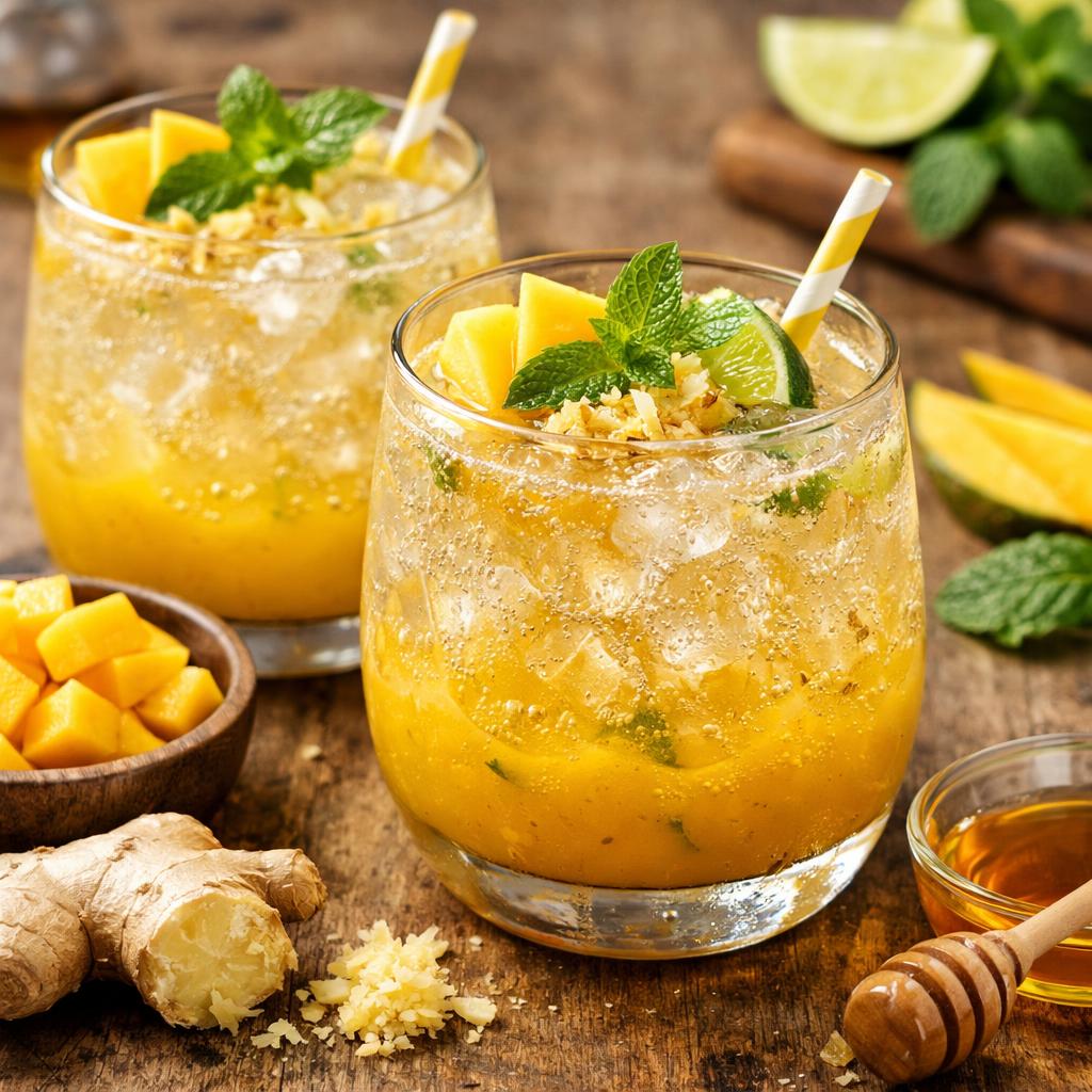 Sparkling Mango Ginger Mocktail