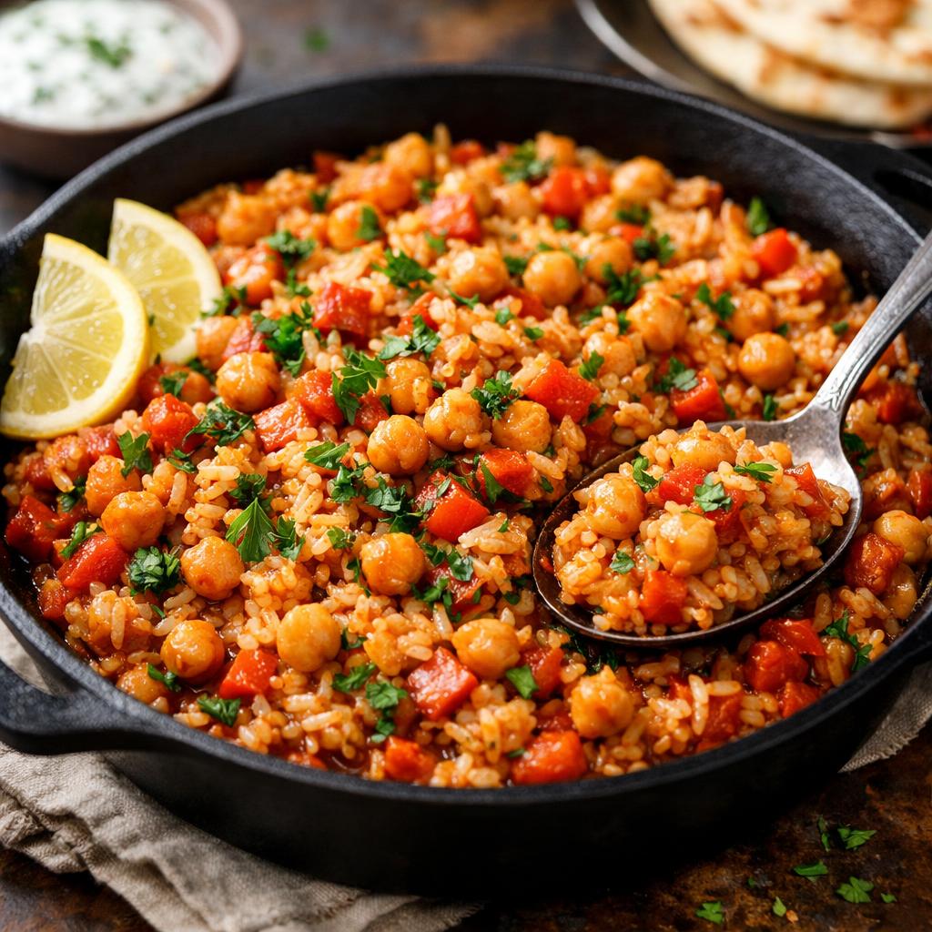 Spiced Vegan Chickpea & Rice Skillet