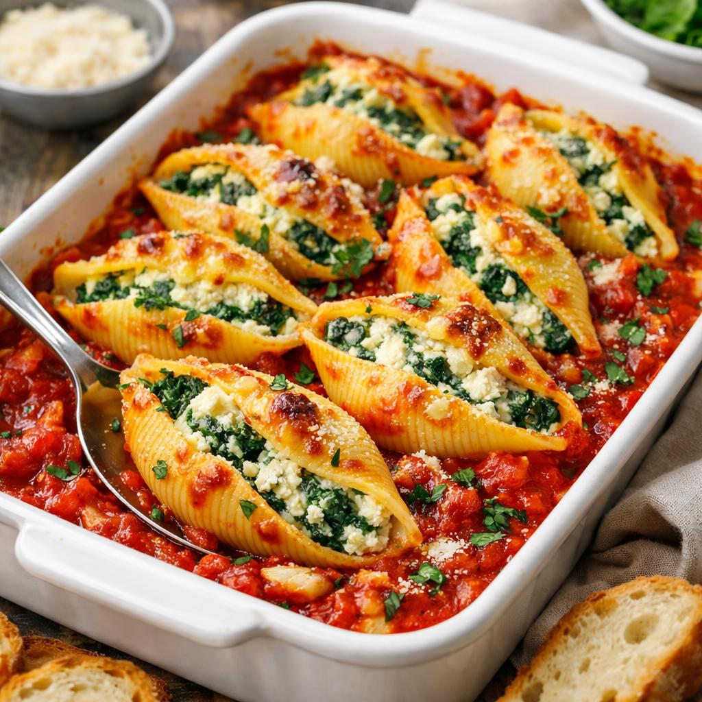 Spinach and Ricotta Stuffed Shells