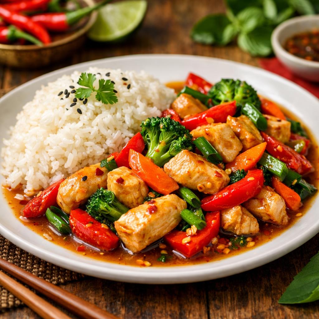 Thai Chicken & Vegetable Stir-Fry with Rice