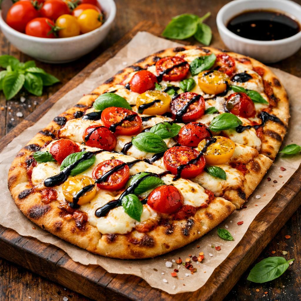 Tomato and Mozzarella Flatbread Pizza