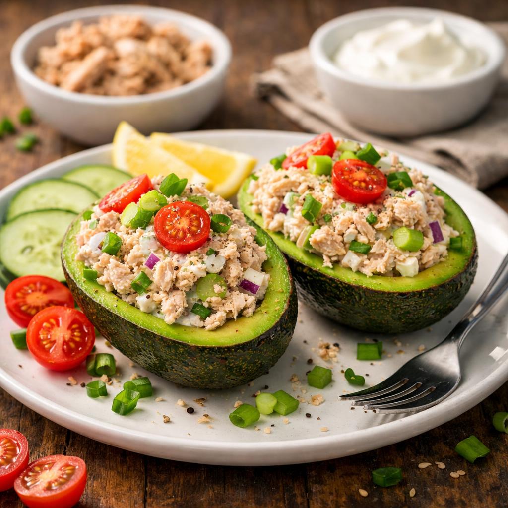Tuna Stuffed Avocado High Protein