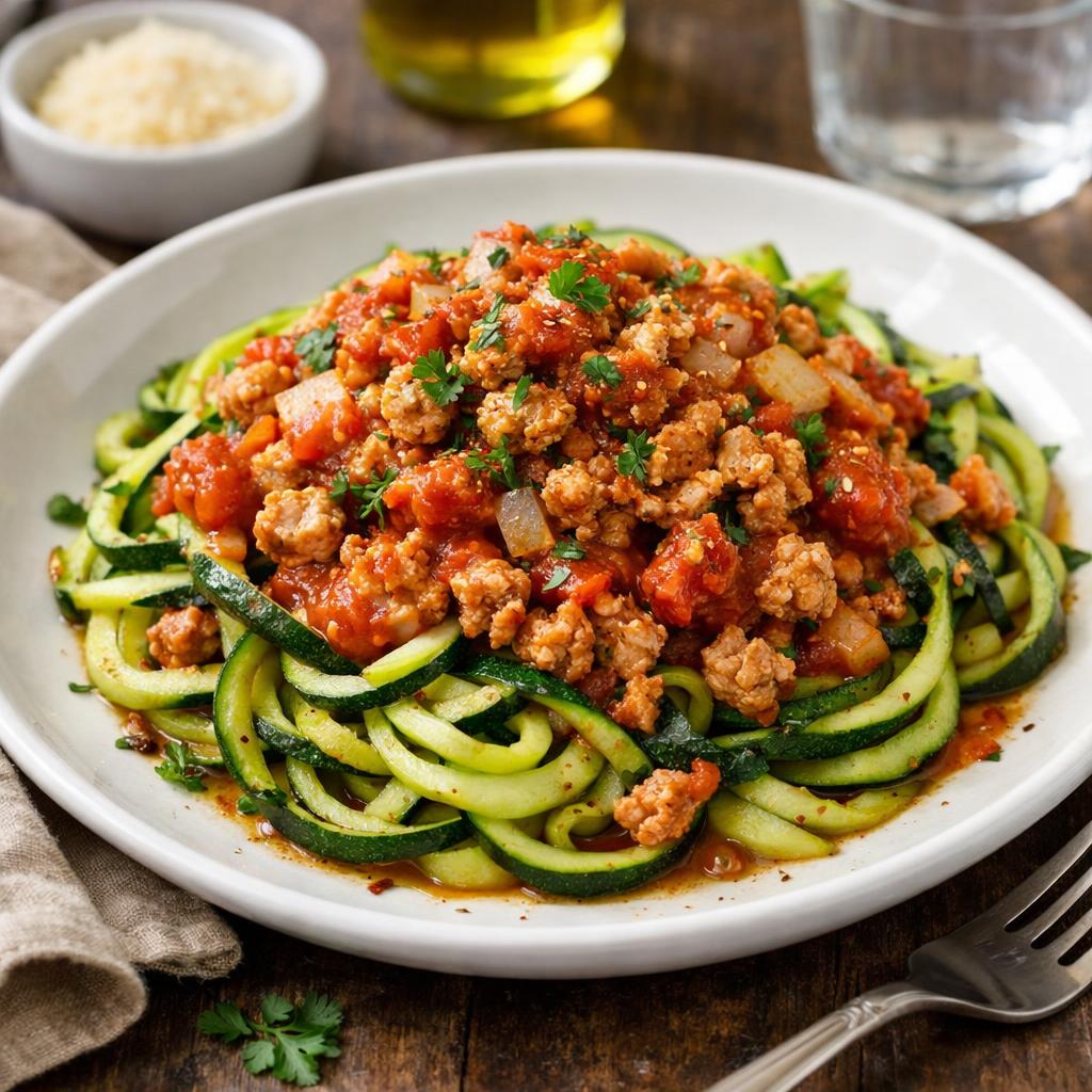 Turkey Bolognese over Zucchini Noodles