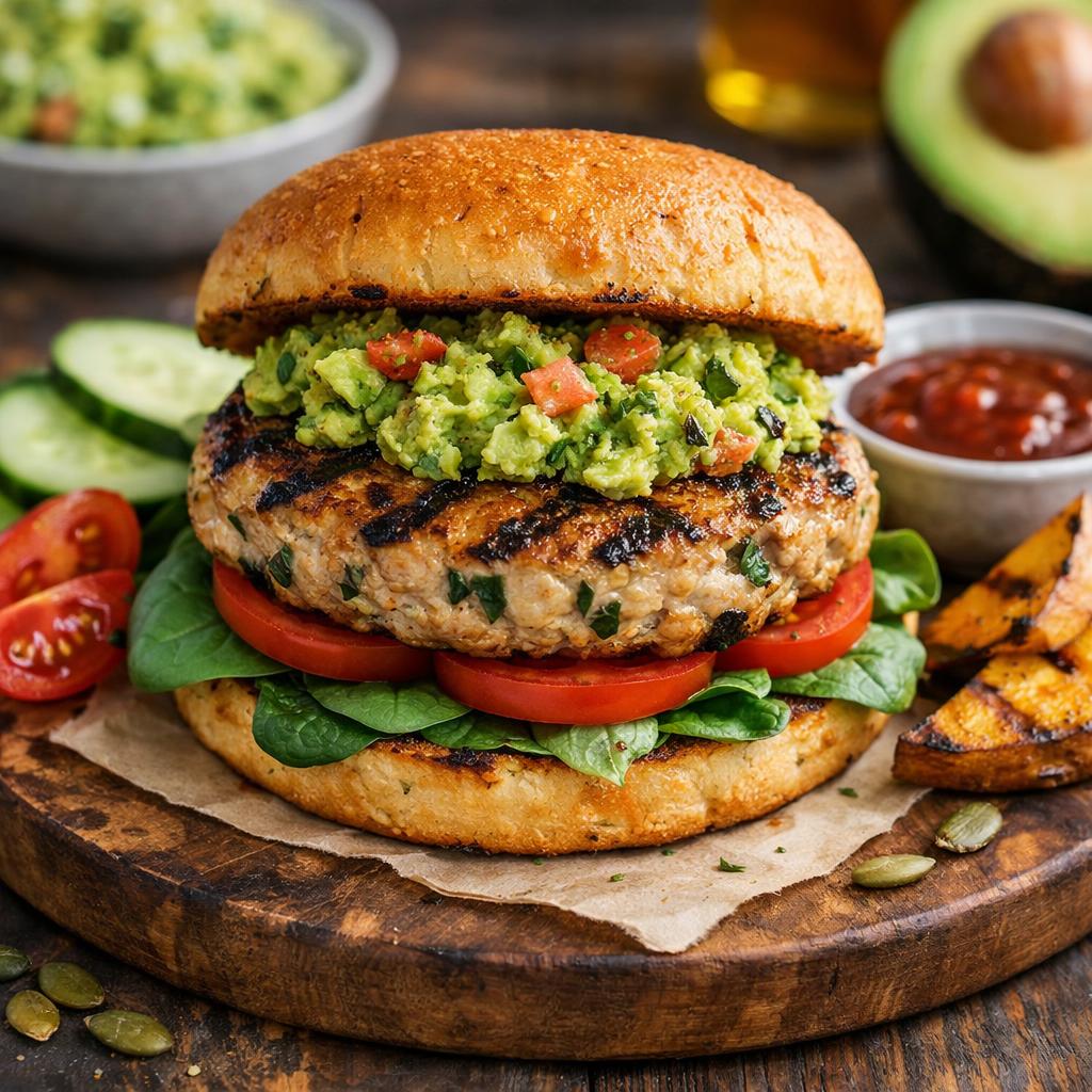 Turkey Burger with Avocado High Protein