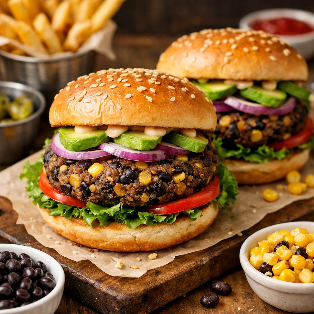 Vegetarian Burgers with Black Beans