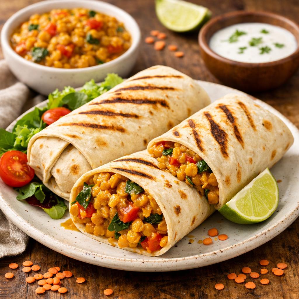 Vegetarian Curry Lentil Wraps