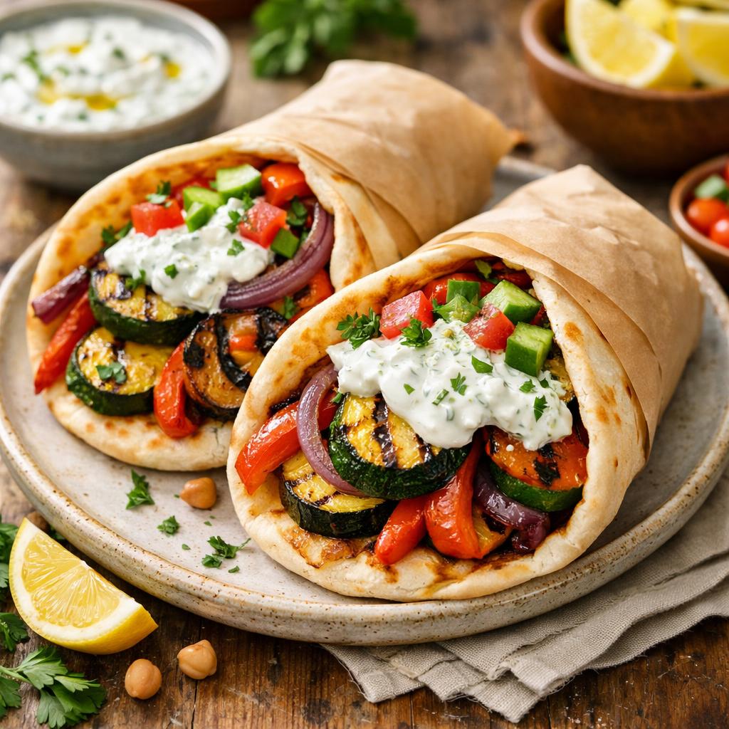 Vegetarian Gyros with Tzatziki