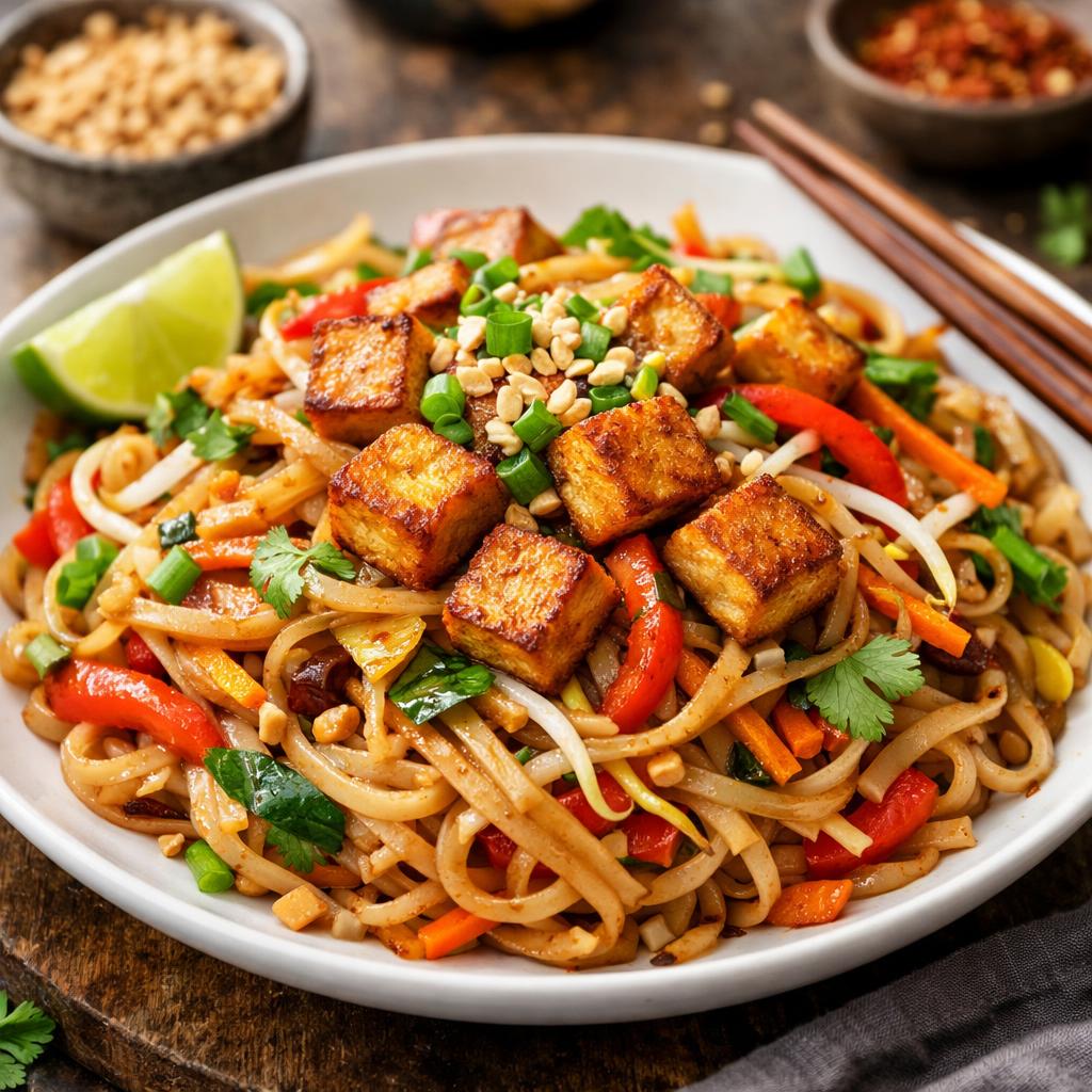 Vegetarian Pad Thai with Tofu