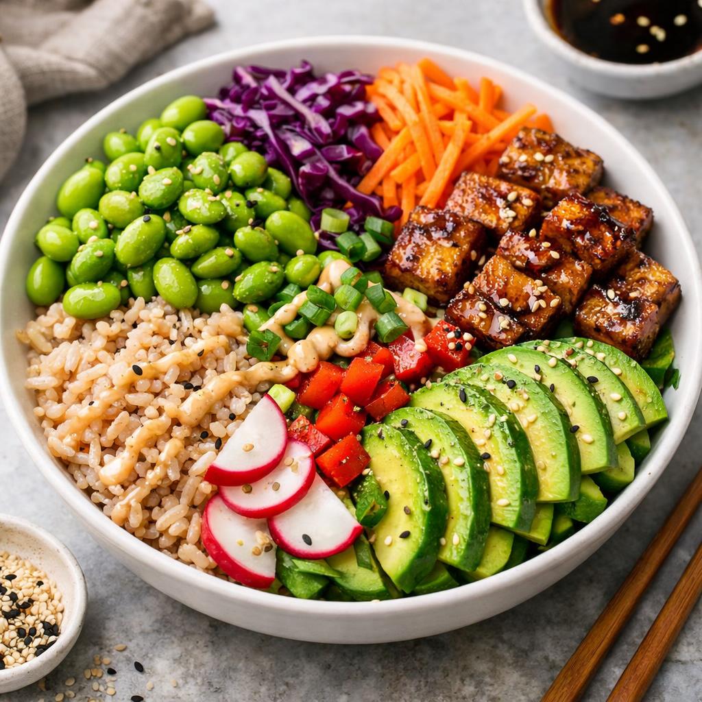 Vegetarian Poke Bowl with Edamame